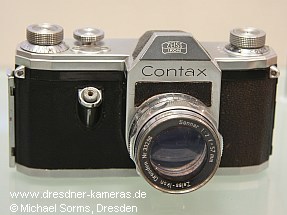 Contax S #1527 with Sonnar 1:2 f=57mm; with black overpainted front bevel