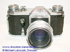 Contax D with Biotar 1:2 f=58mm - later version with large film advance knobs