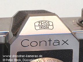 Contax S #6080; black-filled front engravings