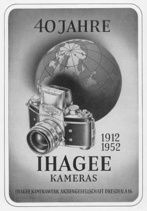 40 Years of Ihagee Cameras (advertisement in the magazine ?Die Fotografie?, 1952)