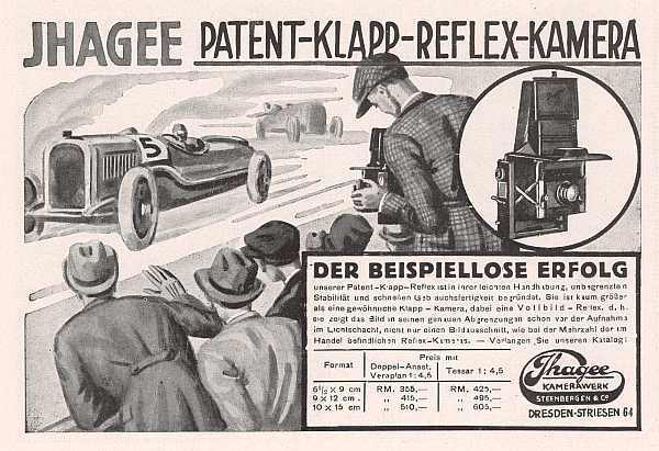 Ihagee Patent Folding Reflex Camera (advertisement in the magazine ?Photography for All?, 1928)