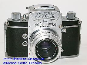 System-Exa #254861 ​​with Tessar 2.8/50 and chrome flash sockets with engraving F and X