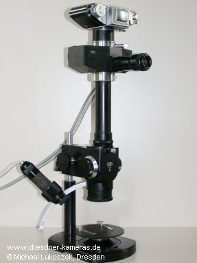 Exakta Varex IIa on the microphotographic setup with automatic exposure (mf-matic) at the Carl Zeiss Jena SM XX