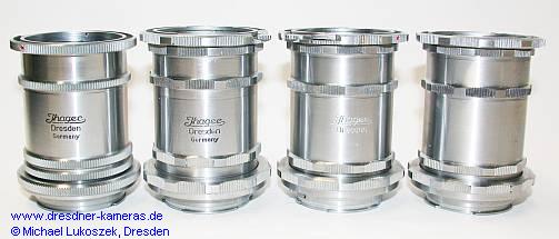Ihagee intermediate rings (bayonet rings and tubes, No. 180) in various designs