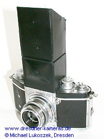 Kine Exakta with attached Ihagee light shaft extension