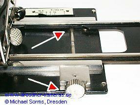 Focusing via rack and pinion drive on the base plate: Ihagee Photoklapp-Patent-Duplex No. 720