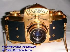gold-plated Exakta Varex VX (1952 to Max Rockstroh)