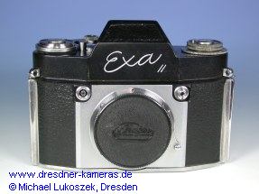 Exa II with black baked-on lacquer finish; without number.