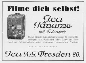Advertisement Ica Kinamo 1926
