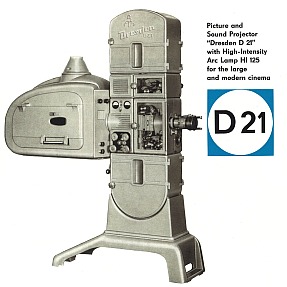 Cinema machine Dresden D21 (advertising brochure VEB Pentacon)