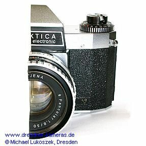 Querschnitt einer Praktica electronic mit Pancolar 1,8/50