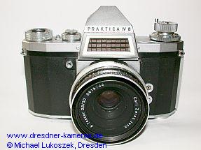 Praktica IV B - with uncoupled exposure meter and narrow metal/plastic exposure meter frame