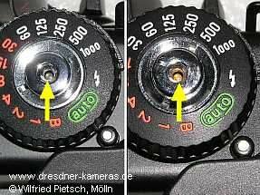 Praktica BX 20 S Vergleich der Normal- (links) und der Japan (Fernost)-Ausf�hrung (rechts)