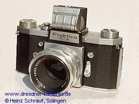 Praktica FX 2 service variant (built-in pre-winding mechanism, relocated flash sockets)