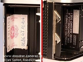 Praktica MTL 3 mit Garantie-Aufklebern Cattaneo