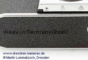 REVUE FX4 (PRAKTICA nova PL I B) Lederpr�gung �Made in Germany (East)�