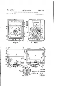 A diagram from US Patent # 2,664,799 from July, 1949 depicting a camera design which would become the Argus 40 and 75.