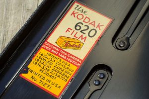 An often overlooked design element of Kodak cameras was the colorful film reminder sticker inside of the film compartment reminding you which film to use.