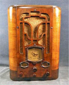 A beautiful example of a Detrola 7ZM Tombstone radio from around 1935.