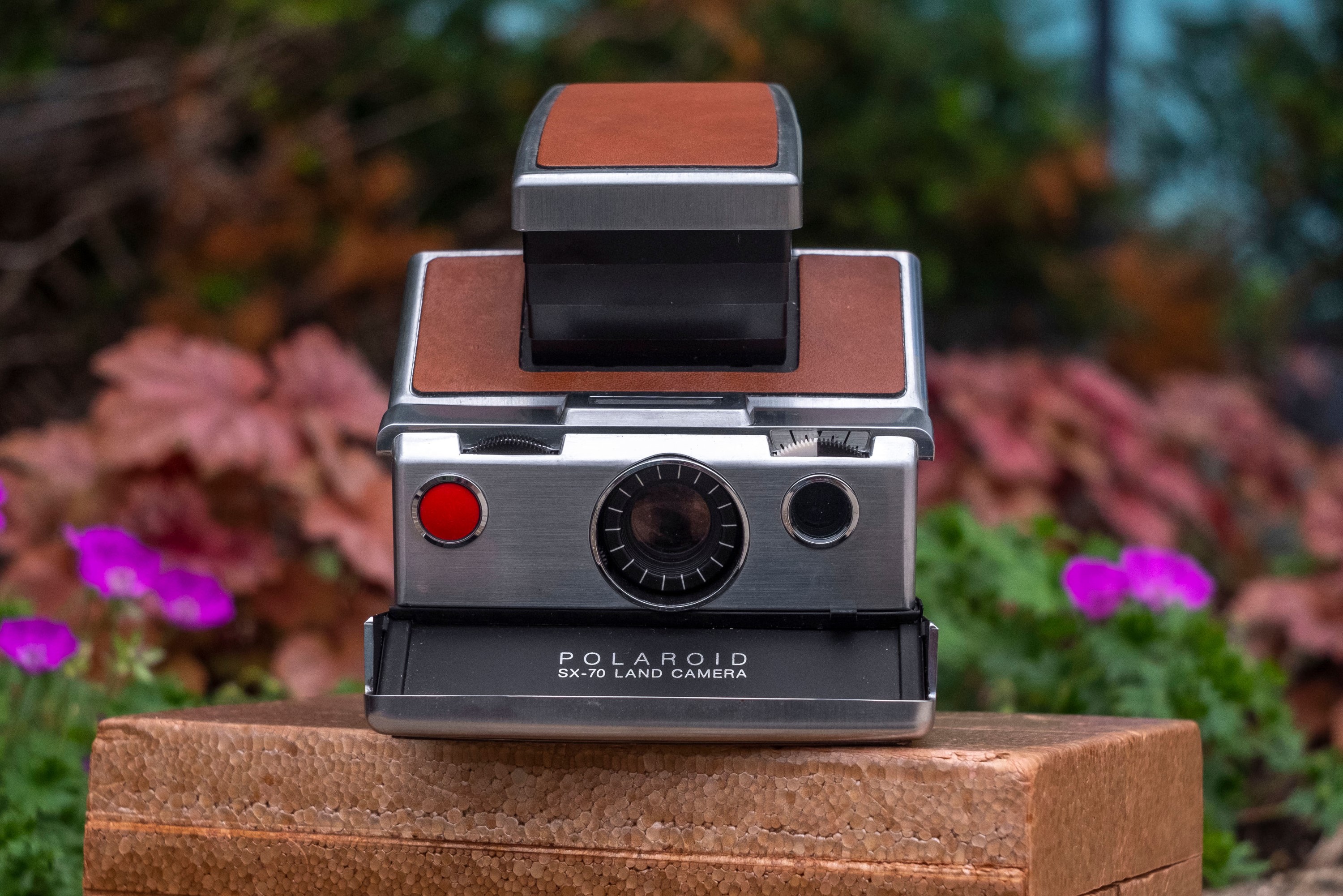 Vintage Polaroid SX-70 Land Camera Brown Leather Folding Instant