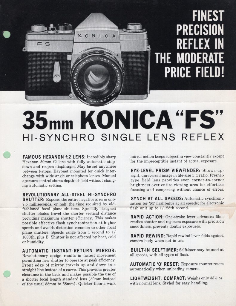 Camera set. Set of five miscellaneous cameras: Konica FS…